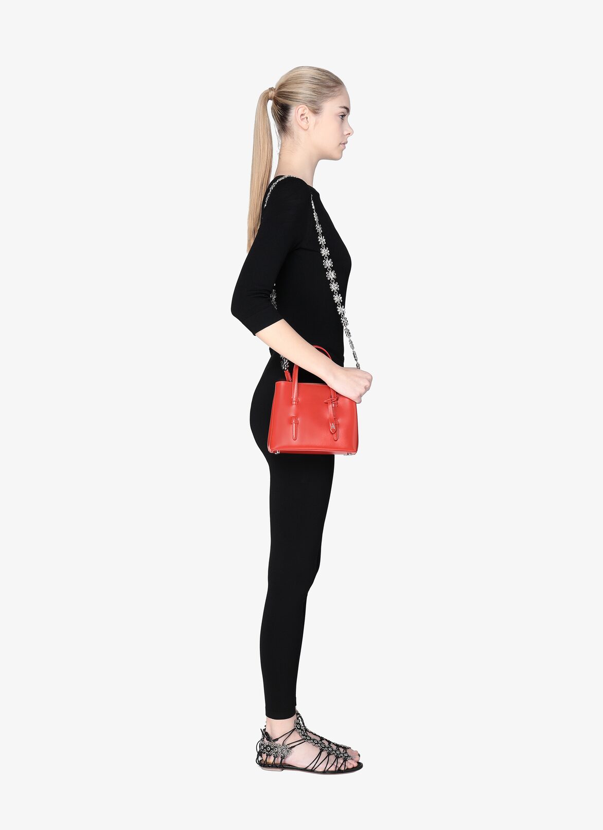MINA MINI CL+MET.LAITON FLEUR STRAP MADRAS ALAÏA MADRAS  MINA MINI CL+MET.LAITON FLEUR STRAP MADRAS